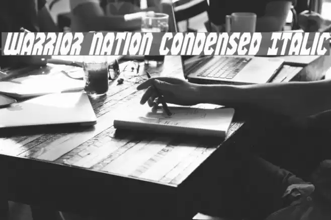 Warrior Nation Condensed Italic Font examples