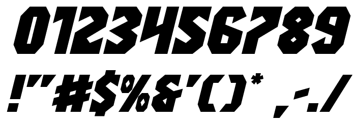 Warrior Nation Expanded Italic Font OTHER CHARS