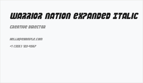 Warrior Nation Expanded Italic Business Card