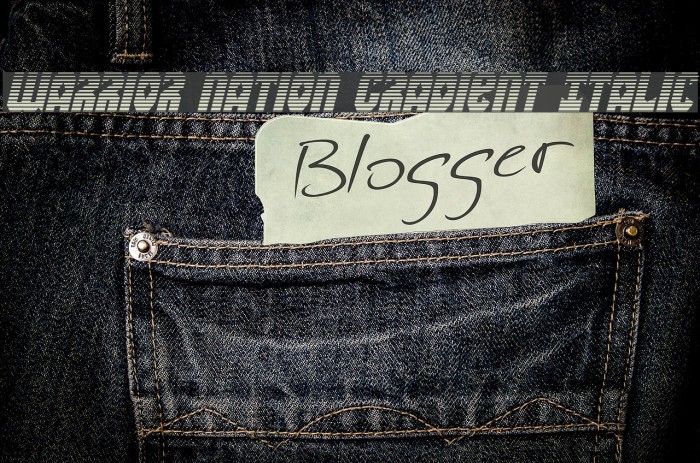 Warrior Nation Gradient Italic Example 2