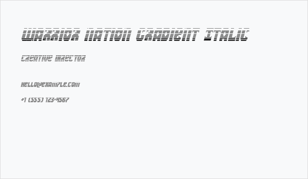 Warrior Nation Gradient Italic Business Card