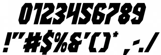 Warrior Nation Italic Font OTHER CHARS