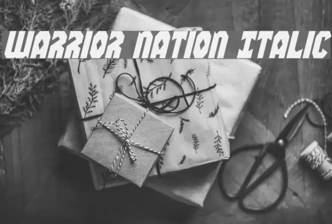 Warrior Nation Italic Font examples