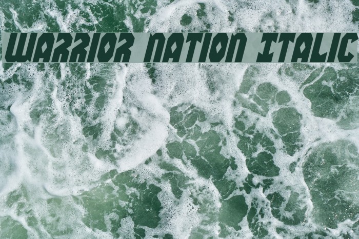Warrior Nation Italic Font examples