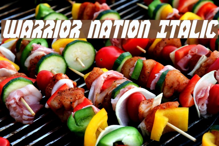 Warrior Nation Italic Font examples