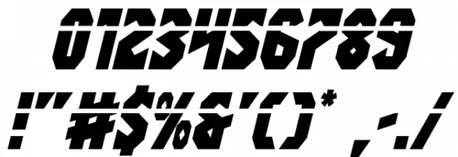 Warrior Nation Laser Italic Font OTHER CHARS