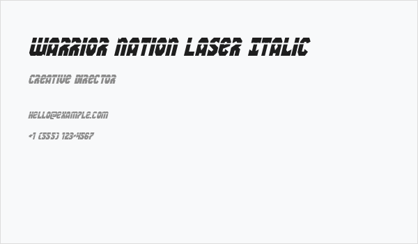 Warrior Nation Laser Italic Business Card