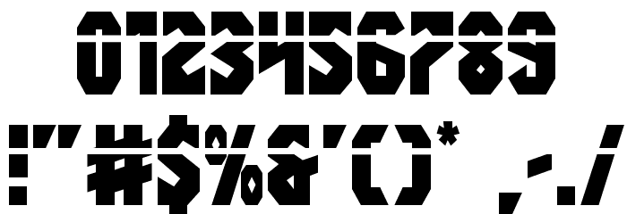 Warrior Nation Laser Regular Font OTHER CHARS