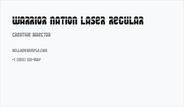 Warrior Nation Laser Regular Business Card