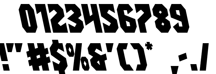 Warrior Nation Leftalic Font OTHER CHARS