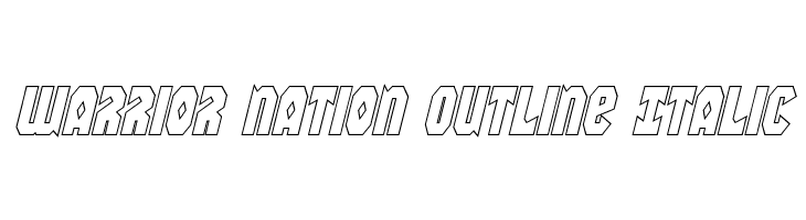 Warrior Nation Outline Italic Font