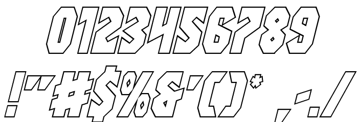 Warrior Nation Outline Italic Font OTHER CHARS