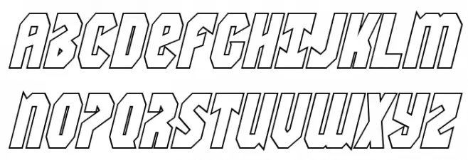 Warrior Nation Outline Italic 字体 大写