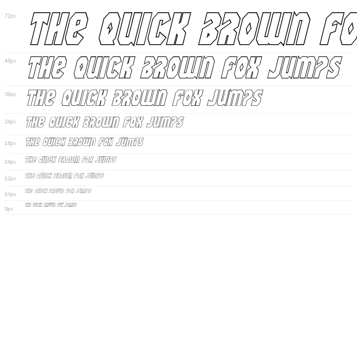 Warrior Nation Outline Italic Waterfall