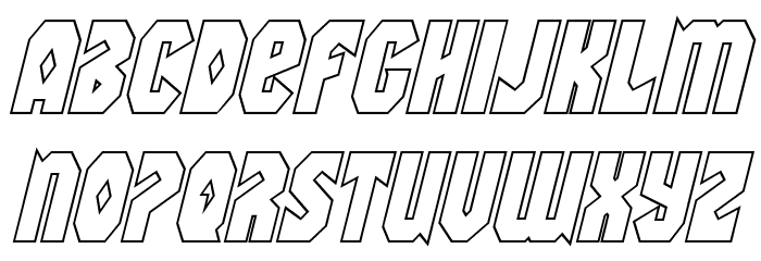 Warrior Nation Outline Italic Font LOWERCASE