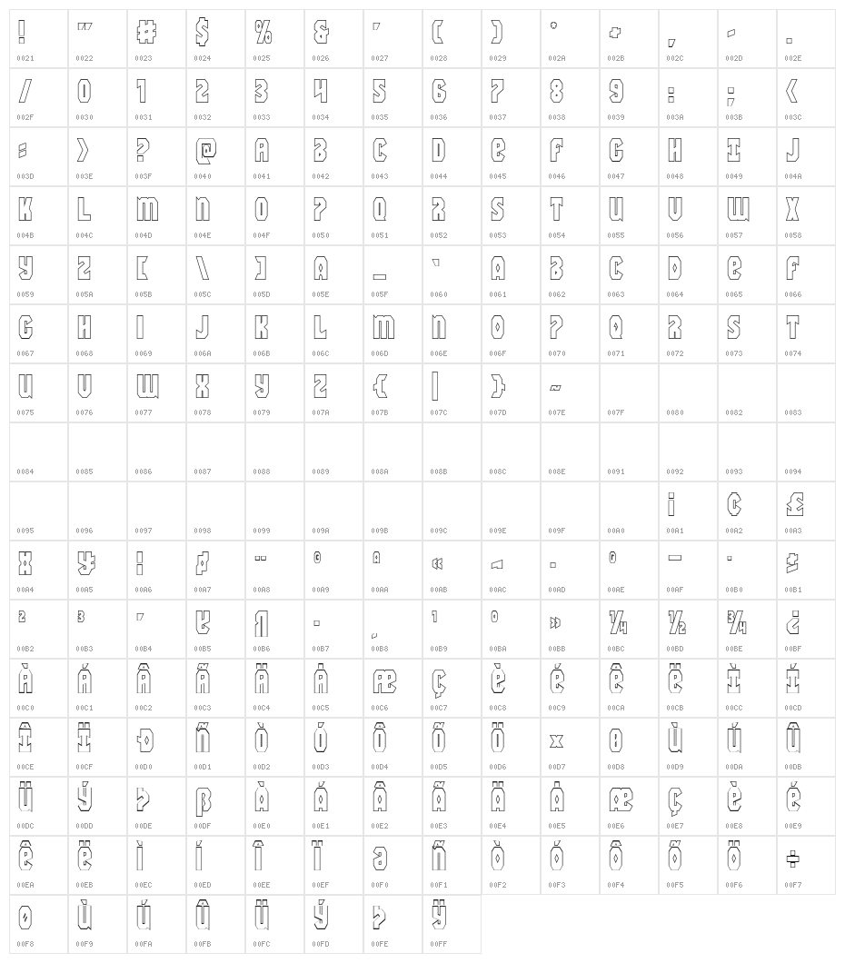 Warrior Nation Outline Regular Character Map