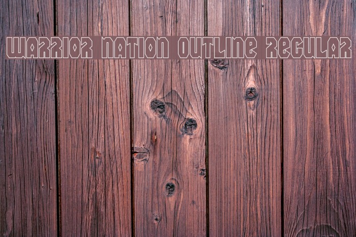 Warrior Nation Outline Regular Font examples
