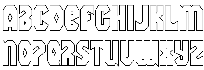 Warrior Nation Outline Regular Font LOWERCASE