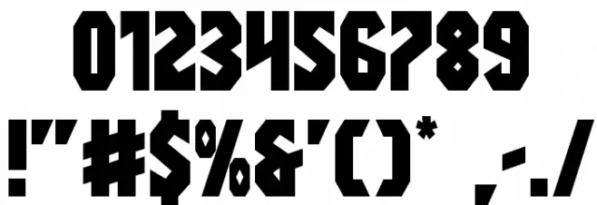 Warrior Nation Regular Font OTHER CHARS