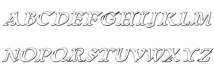 Wars of Asgard 3D Italic Font LOWERCASE