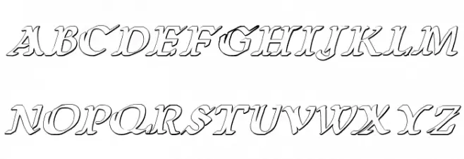 Wars of Asgard 3D Italic Font LOWERCASE