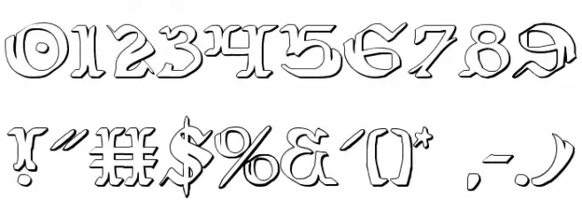 Wars of Asgard 3D Font OTHER CHARS