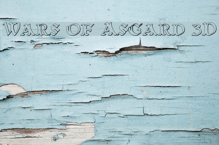 Wars of Asgard 3D Font examples