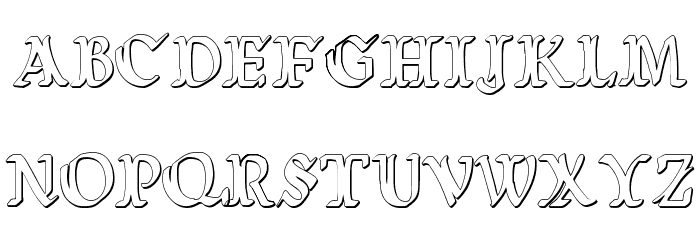 Wars of Asgard Condensed 3D Font LOWERCASE
