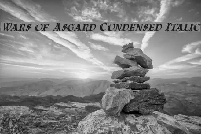 Wars of Asgard Condensed Italic Polices examples