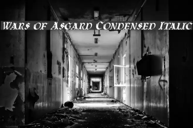 Wars of Asgard Condensed Italic Polices examples