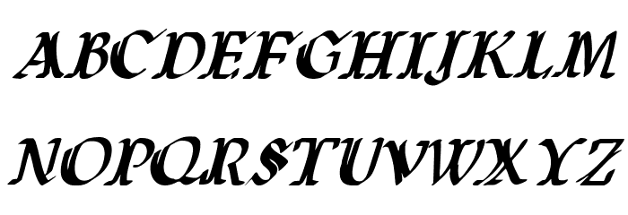 Wars of Asgard Condensed Italic Font LOWERCASE