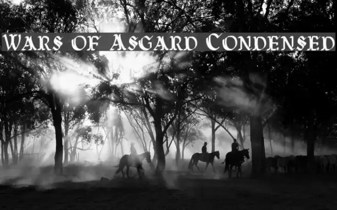 Wars of Asgard Condensed Font examples