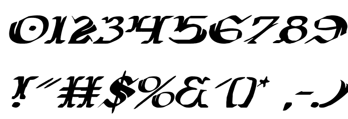 Wars of Asgard Expanded Italic Schriftart Anderer Schreiben