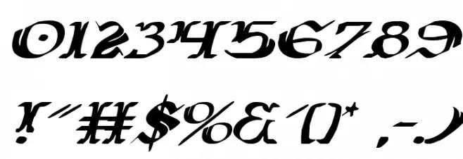 Wars of Asgard Expanded Italic Schriftart Anderer Schreiben