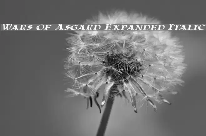 Wars of Asgard Expanded Italic Schriftart examples