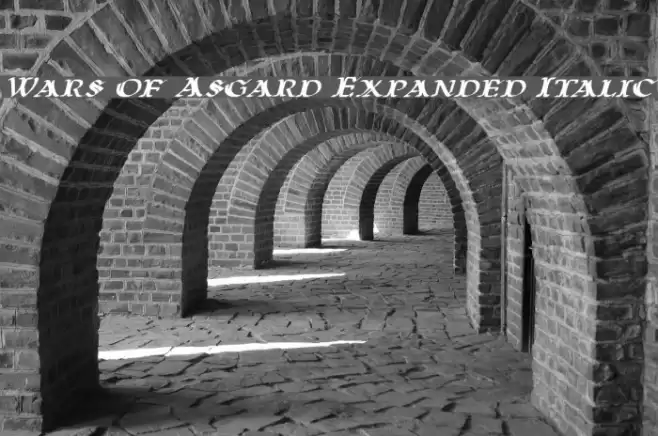 Wars of Asgard Expanded Italic Schriftart examples