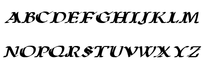 Wars of Asgard Expanded Italic Schriftart Kleinbuchstaben