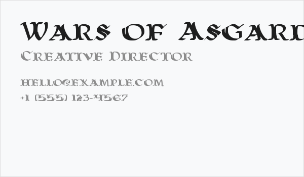 Wars of Asgard Expanded Business Card