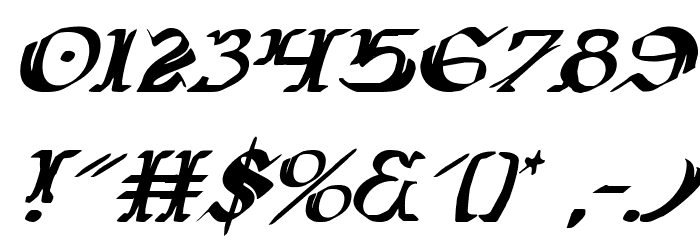 Wars of Asgard Italic Font OTHER CHARS