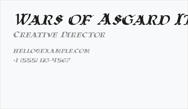 Wars of Asgard Italic Business Card