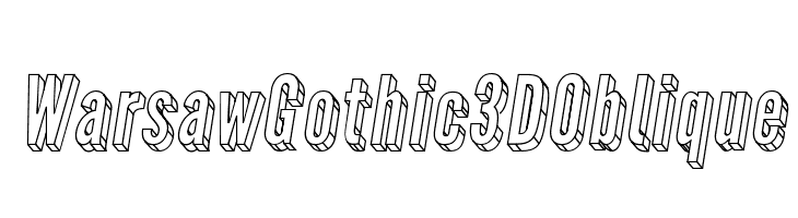 Warsaw Gothic 3D Oblique  font caratteri gratis