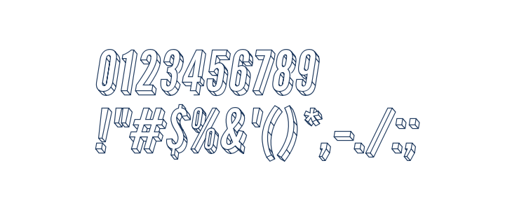 Warsaw Gothic 3D Oblique Other Characters