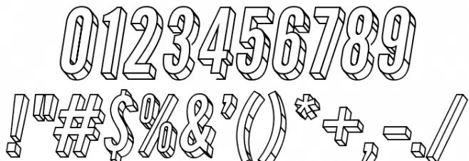 Warsaw Gothic 3D Oblique Font OTHER CHARS