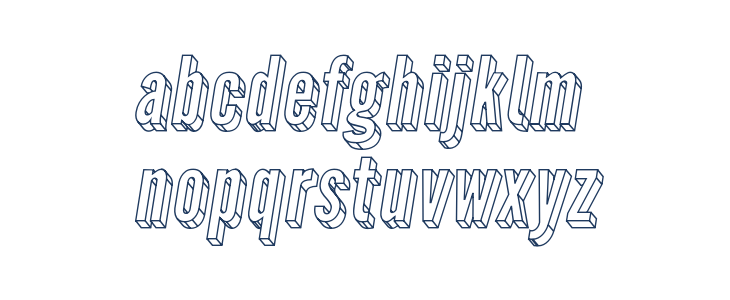 Warsaw Gothic 3D Oblique Lowercase