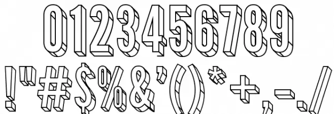 Warsaw Gothic 3D Font OTHER CHARS