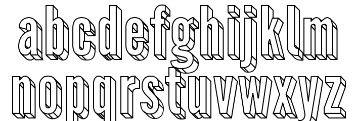 Warsaw Gothic 3D Font LOWERCASE