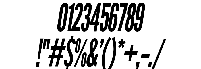 Warsaw Gothic Condensed OBlique Font OTHER CHARS