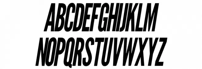 Warsaw Gothic Condensed OBlique Caratteri MAIUSCOLE