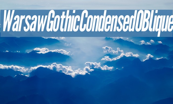 Warsaw Gothic Condensed OBlique Font examples