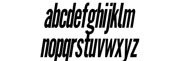 Warsaw Gothic Condensed OBlique Font LOWERCASE